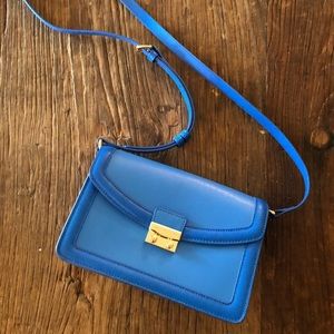 Vera Bradley Leather Crossbody Purse Blue NWOT